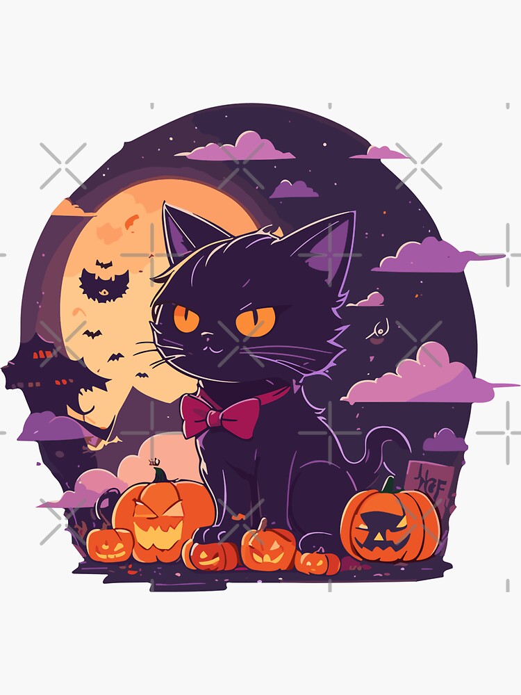 Halloween Cat Sticker for iOS & Android