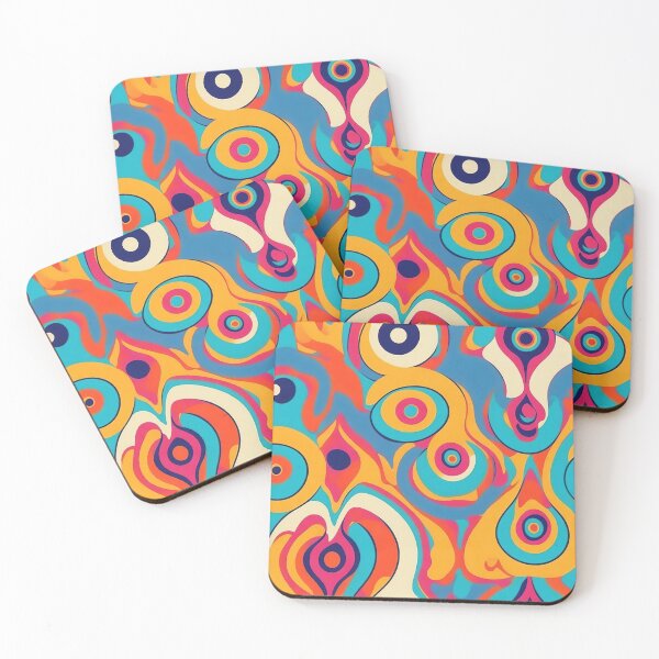 Item preview, 70s inspired pattern, psychedelic shapes designed and sold by CoolPixels.