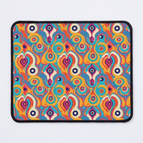 Item preview, 70s inspired pattern, psychedelic shapes designed and sold by CoolPixels.
