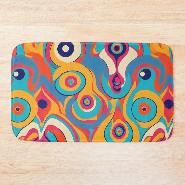 Item preview, 70s inspired pattern, psychedelic shapes designed and sold by CoolPixels.