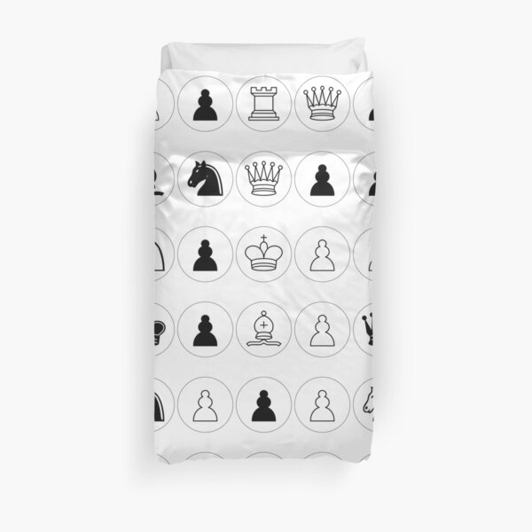 #Chess piece, #chessman, #king, #queen, #rooks, #bishops,  #knights, #pawns, #ChessPiece, #ChessBoard Duvet Cover