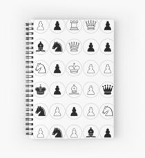 #Chess piece, #chessman, #king, #queen, #rooks, #bishops,  #knights, #pawns, #ChessPiece, #ChessBoard Spiral Notebook