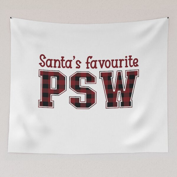Item preview,  Santa's favourite PSW - Tartan Plaid text design designed and sold by TaraGbear.