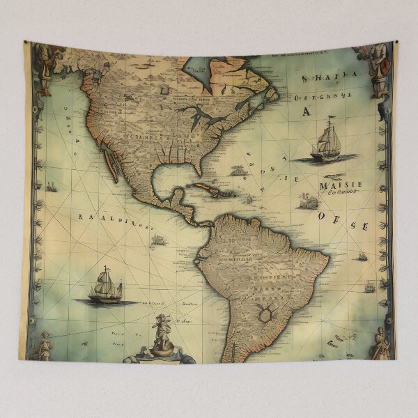 Item preview, Old Nautical Map of the Americas designed and sold by dcrc.