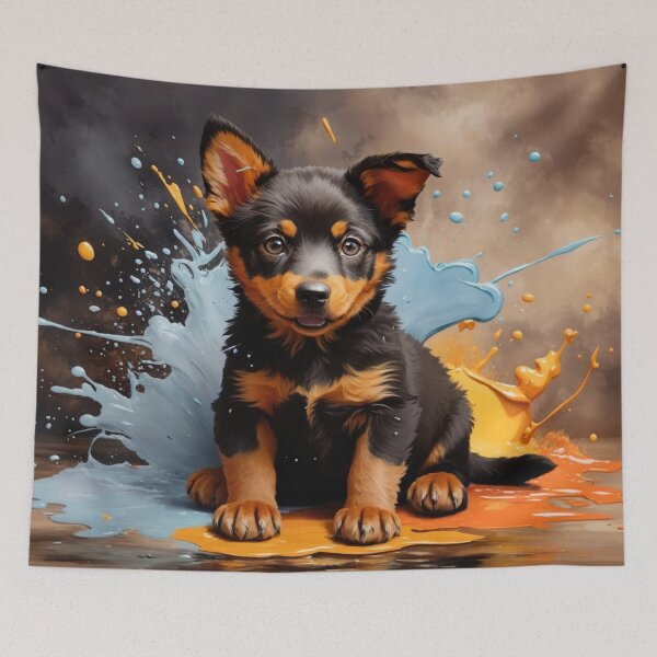 Item preview, Australian Kelpie Puppy Portrait designed and sold by Wolfheartart.