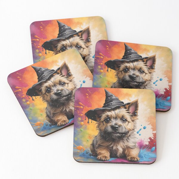 Item preview, Cairn Terrier Puppy Portrait With Halloween Hat designed and sold by Wolfheartart.