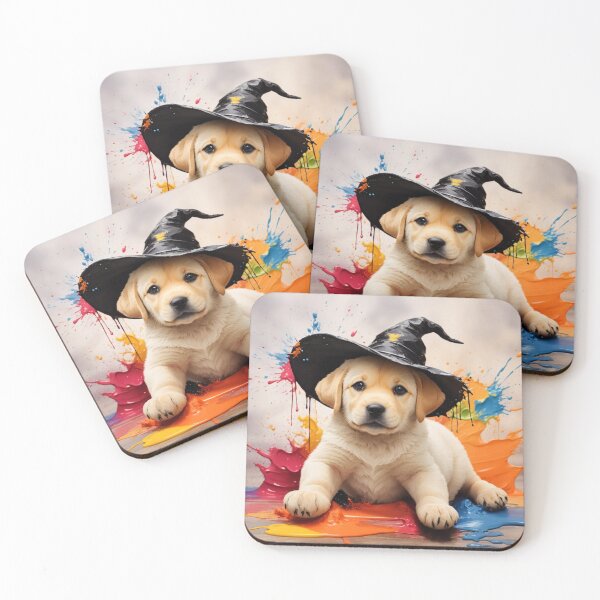 Item preview, Labrador Puppy Portrait With Halloween Hat designed and sold by Wolfheartart.