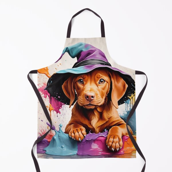 Item preview, Vizsla Puppy Dog Portrait In A Halloween Hat designed and sold by Wolfheartart.