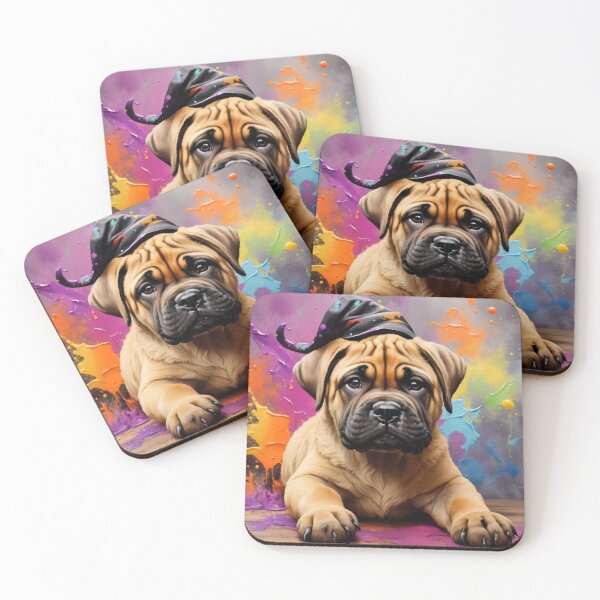 Item preview, Bull Mastiff Puppy Portrait With Halloween Hat designed and sold by Wolfheartart.