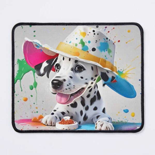 Item preview, Dalmatian Puppy Dog Portrait With Cowboy Hat designed and sold by Wolfheartart.
