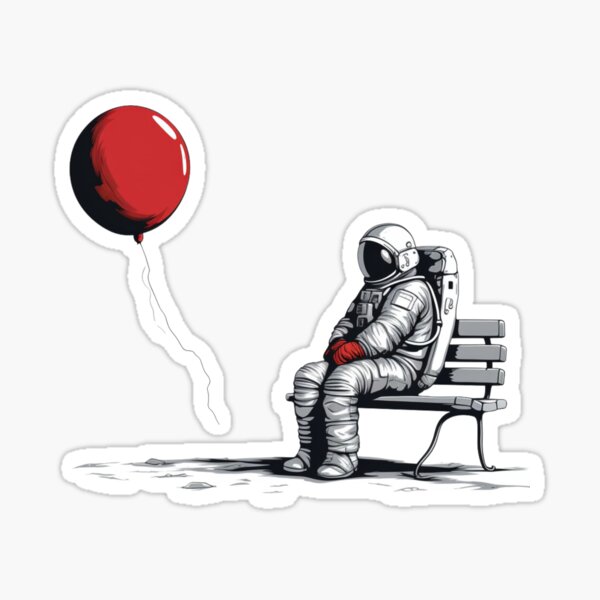 Item preview, astronaut and red balloon designed and sold by khanhovn.