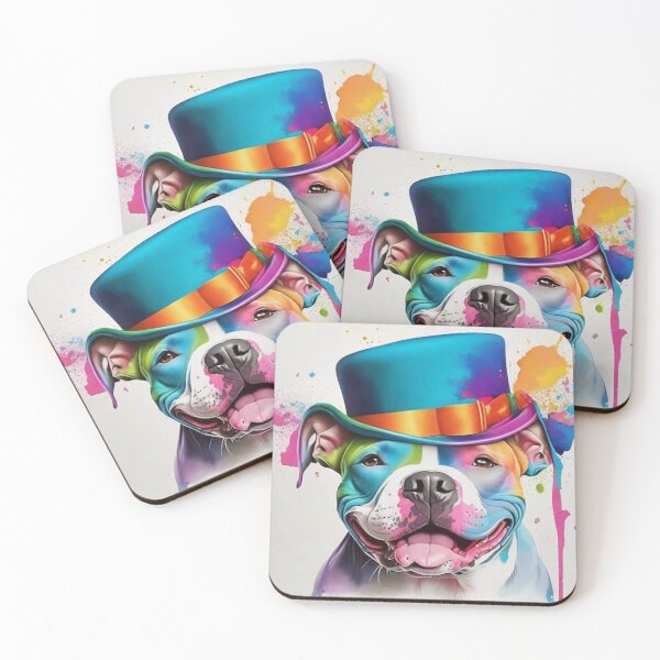 Item preview, Staffordshire Bull Terrier Dog Portrait With Top Hat designed and sold by Wolfheartart.
