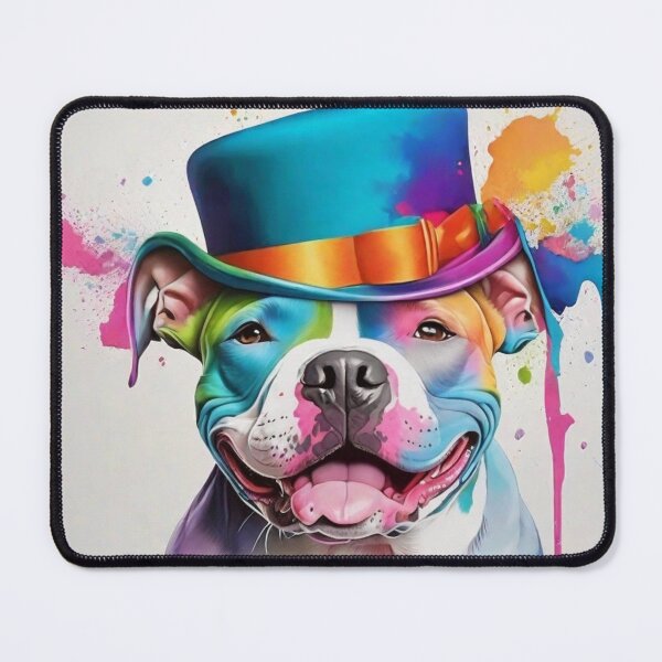 Item preview, Staffordshire Bull Terrier Dog Portrait With Top Hat designed and sold by Wolfheartart.
