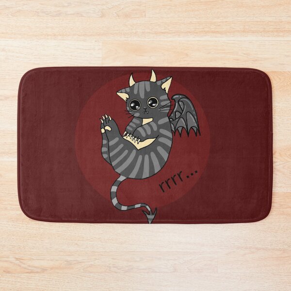 Item preview, cute devil bat kitty halloween cat illustration designed and sold by La Loca.