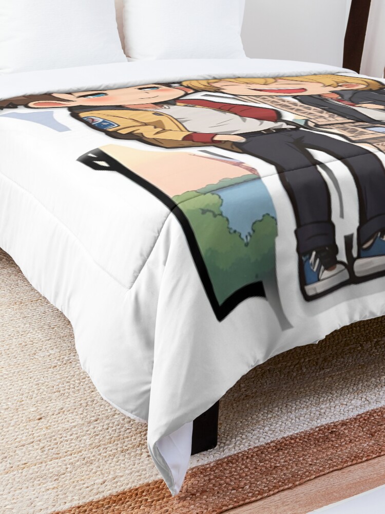 Thumbnail 5 of 6, Comforter, HEARTSTOPPER Netflix Series: Nick & Charlie in Paris designed and sold by Aryabek.