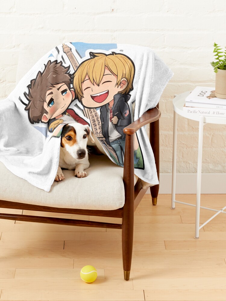 Thumbnail 4 of 6, Pet Blanket, HEARTSTOPPER Netflix Series: Nick & Charlie in Paris designed and sold by Aryabek.