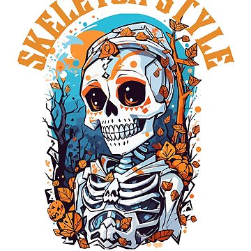 Sticker for Sale avec l'œuvre « Sourire Kawaii Squelettique