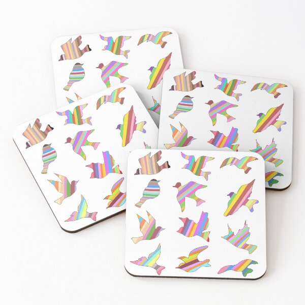 Item preview, Flying Birds Colorful Silhouette Sticker Sheet  designed and sold by AsolsArts.