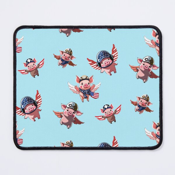 Item preview, 5 flying cute aviator pigs, when pigs fly designed and sold by Sunmoonlove.