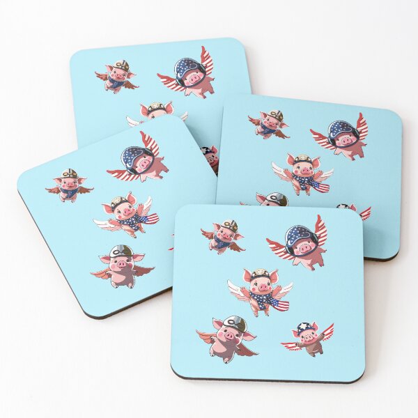 Item preview, 5 flying cute aviator pigs, when pigs fly designed and sold by Sunmoonlove.
