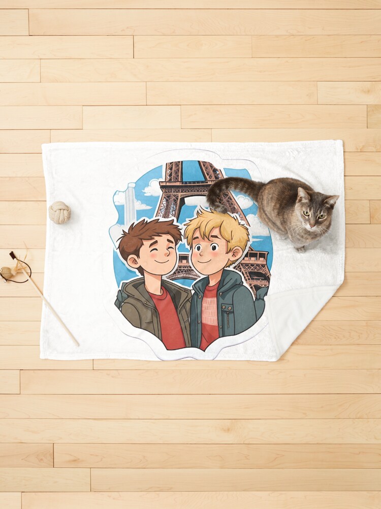 Thumbnail 1 of 6, Pet Blanket, HEARTSTOPPER Netflix Series: Nick & Charlie in Paris designed and sold by Aryabek.
