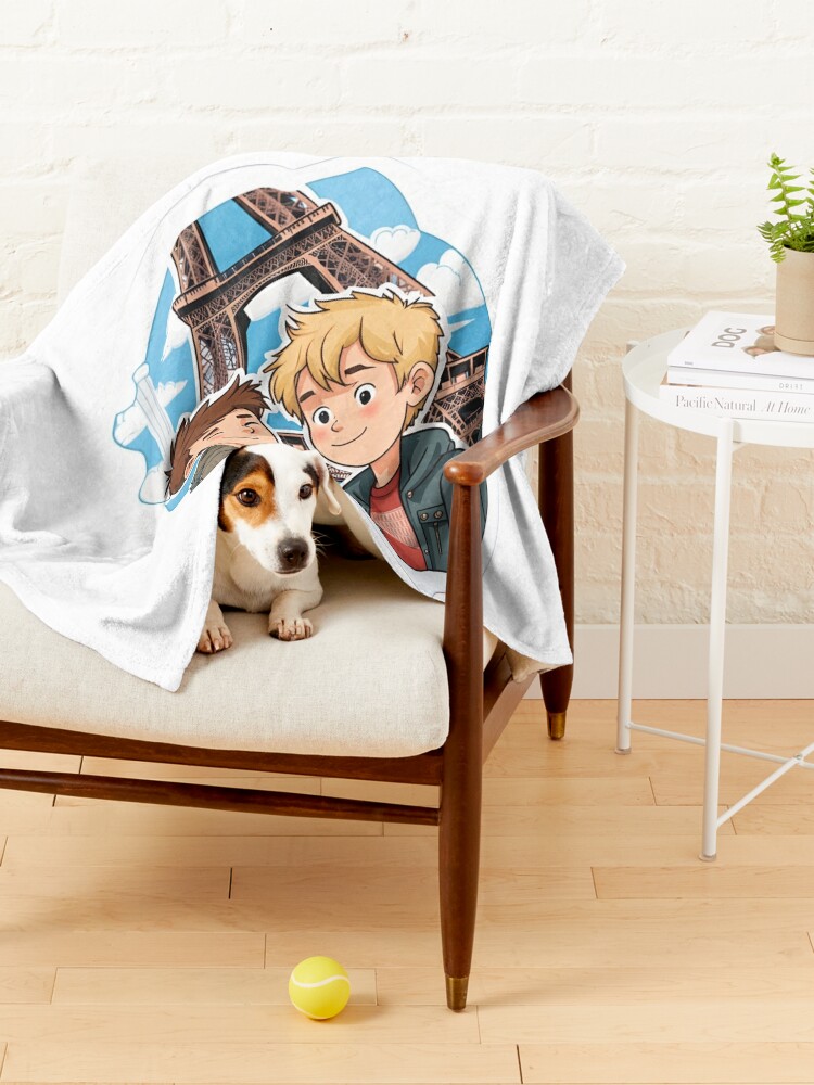 Thumbnail 4 of 6, Pet Blanket, HEARTSTOPPER Netflix Series: Nick & Charlie in Paris designed and sold by Aryabek.
