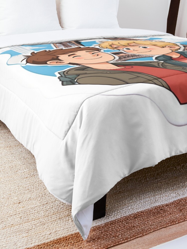 Thumbnail 5 of 6, Comforter, HEARTSTOPPER Netflix Series: Nick & Charlie in Paris designed and sold by Aryabek.