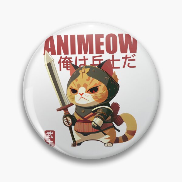 Item preview, Animeow Samurai Cat ginger cat and wepon to fight a dog designed and sold by mermaidselina.