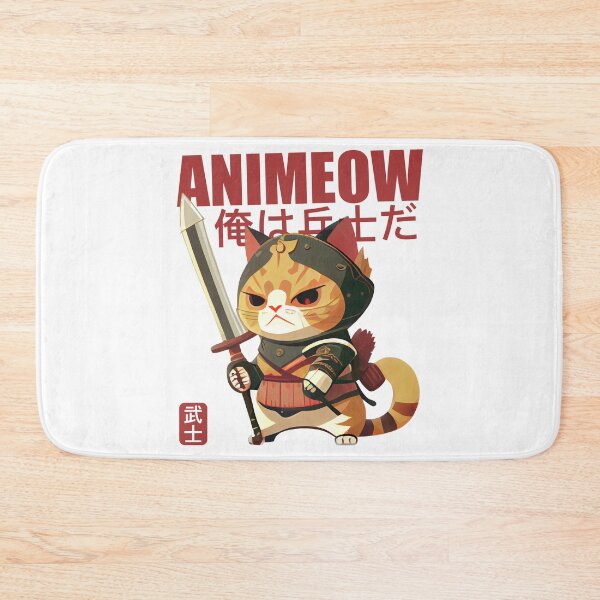 Item preview, Animeow Samurai Cat ginger cat and wepon to fight a dog designed and sold by mermaidselina.