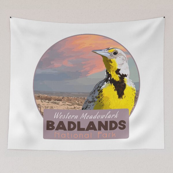 Item preview, Birds and Parks: Badlands National Park/Western Meadowlark designed and sold by LauraWolfArtist.