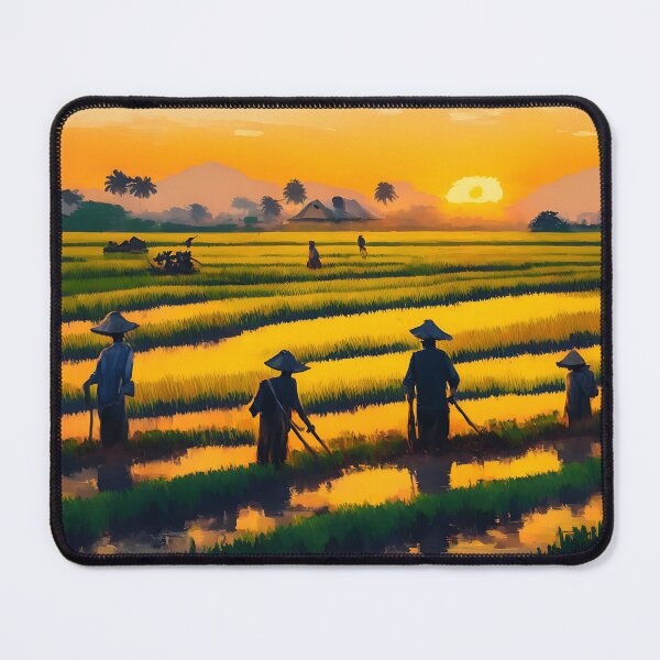 Item preview, [AI Art] Sunset field workers designed and sold by Sissle.