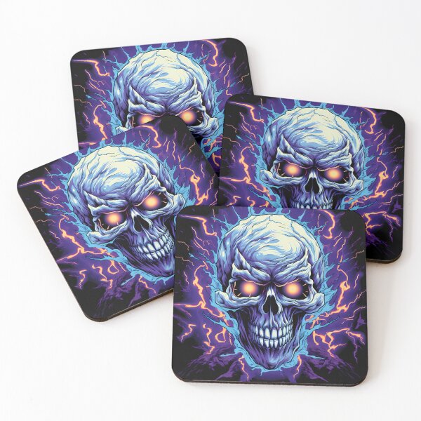 Item preview, "Crackling Whispers: Mesmeric Electric Skull" designed and sold by Art-Vortex-fr.