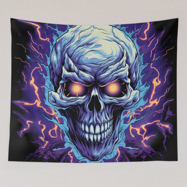 Item preview, "Crackling Whispers: Mesmeric Electric Skull" designed and sold by Art-Vortex-fr.