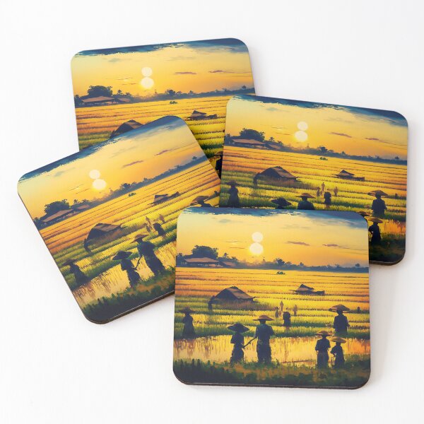 Item preview, [AI Art] Sunset field workers designed and sold by Sissle.