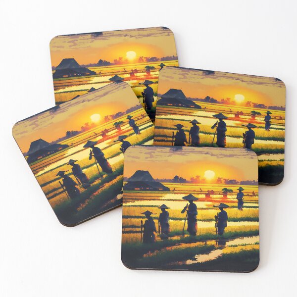 Item preview, [AI Art] Sunset field workers designed and sold by Sissle.
