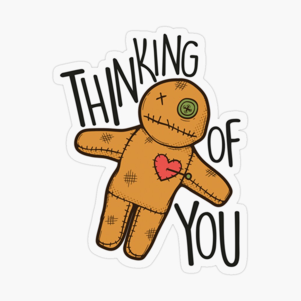 Sarcastic Thinking of You. Voodoo doll. for white or light backgrounds |  Poster