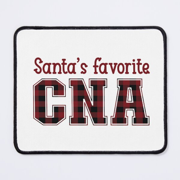 Item preview, Santa's Favorite CNA - Tartan Plaid Christmas Design for Certified Nursing Assistants designed and sold by TaraGbear.