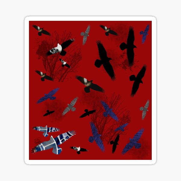 Item preview, Ravens and crows on red designed and sold by chihuahuashower.