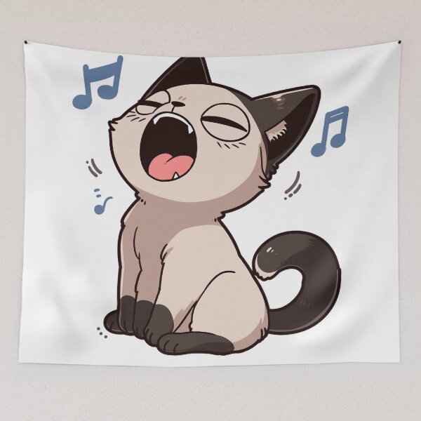 Item preview, Opera Siamese Cat - Candid Yawn Turned Song - Meme designed and sold by PaintbrushPlace.