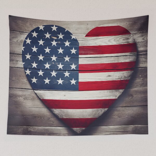 Item preview, Wooden Slat American Heart designed and sold by dcrc.