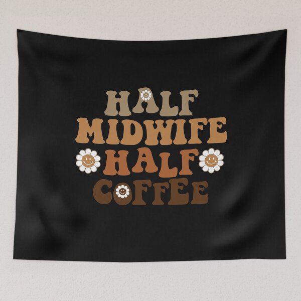 Item preview, Half Midwife Half Coffee | Funny Midwife Gift | Retro Groovy Midwife | Caffeine Lover designed and sold by Christina-grich.
