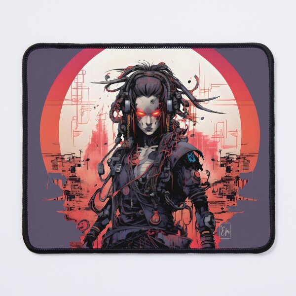 Item preview, Cyberpunk Samurai Girl in neon light designed and sold by Hisirdoux.