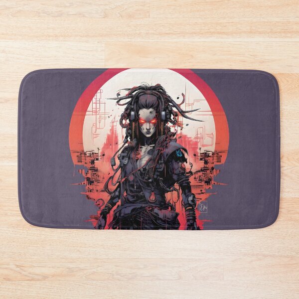 Item preview, Cyberpunk Samurai Girl in neon light designed and sold by Hisirdoux.