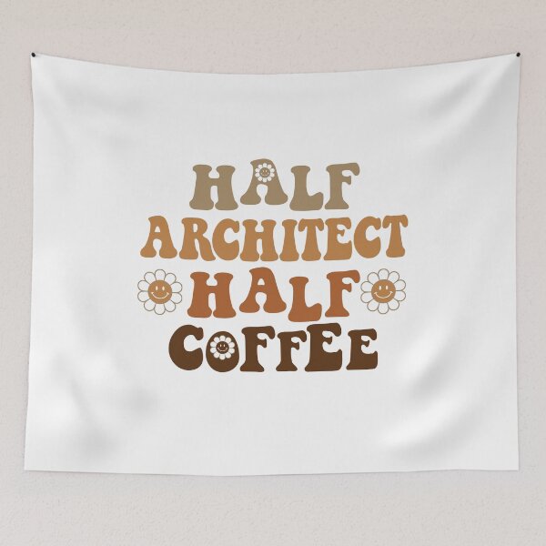 Item preview, Half Architect Half Coffee | Funny Architect Gift | Retro Groovy Architect | Caffeine Lover designed and sold by Christina-grich.