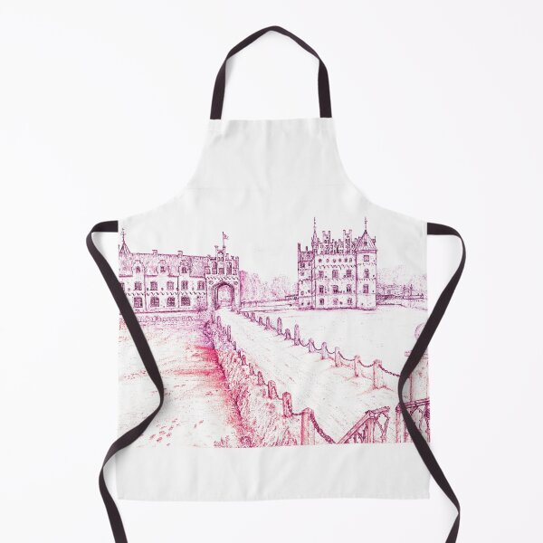 Item preview, Egeskov Castle Drawing, Denmark, Electric Pink - A Fairytale Escape to Danish Grandeur designed and sold by studioSharonKay.