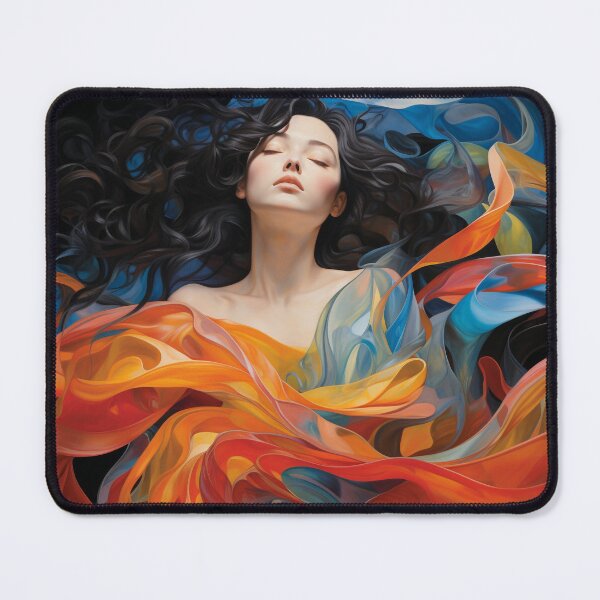 Item preview, A woman rendered in hues of blue and orange designed and sold by Andrey Tarakanov.