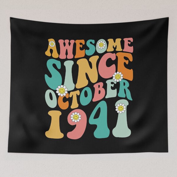 Item preview, Awesome Since October 1941 | Made In 1941 | Retro Groovy Birthday designed and sold by Christina-grich.