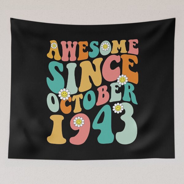 Item preview, Awesome Since October 1943 | Made In 1943 | Retro Groovy Birthday designed and sold by Christina-grich.