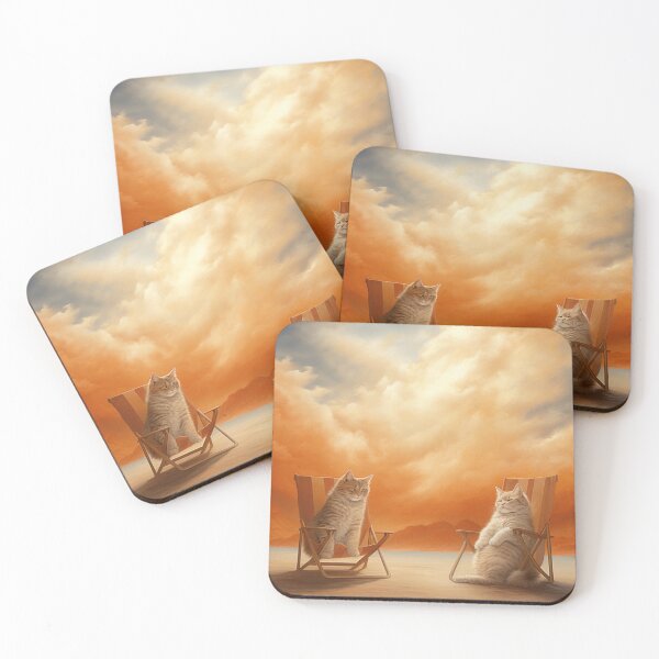 Item preview, Cats chilling on Beach chairs designed and sold by thekreativist.