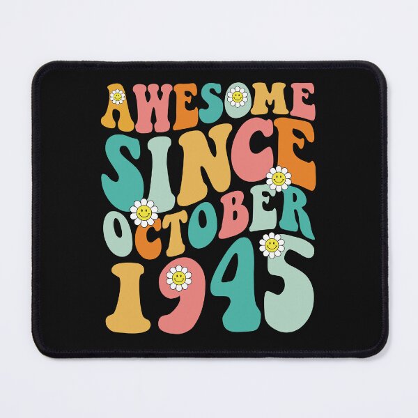Item preview, Awesome Since October 1945 | Made In 1945 | Retro Groovy Birthday designed and sold by Christina-grich.